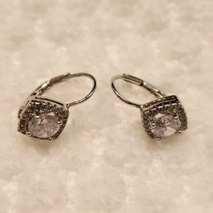 Dainty Sterling Silver Cubic Zirconia Clasp Earrings
